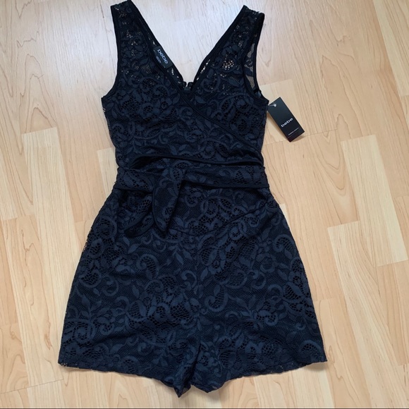 bebe Pants - New Black Lace Bebe Romper